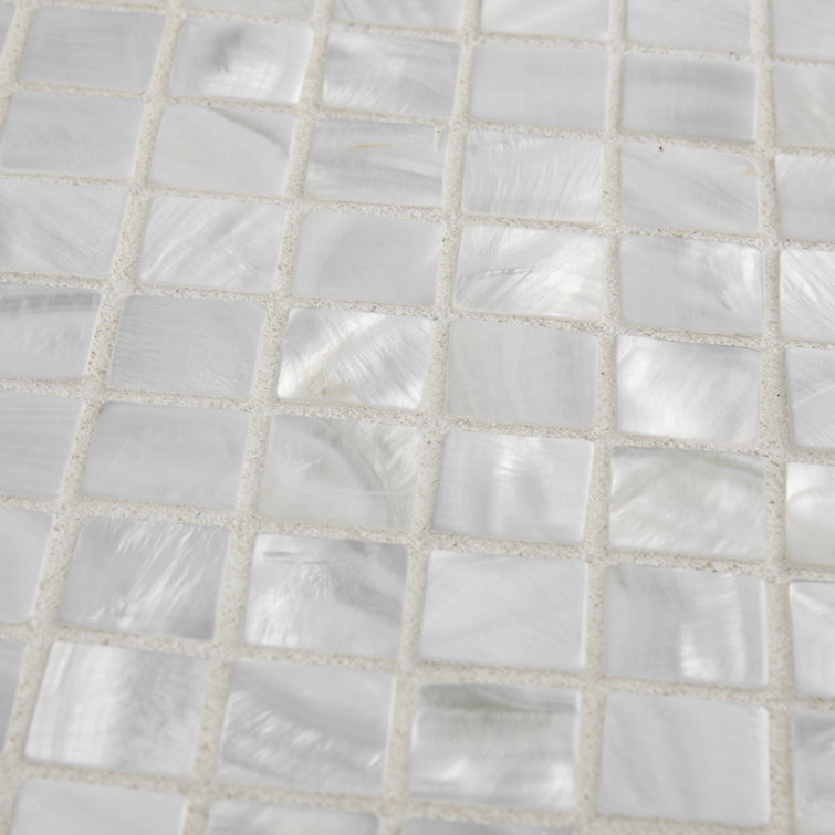 White Natural Shell Mosaic Wall Tile 12" x 12"