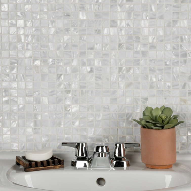 White Natural Shell Mosaic Wall Tile 12" x 12"