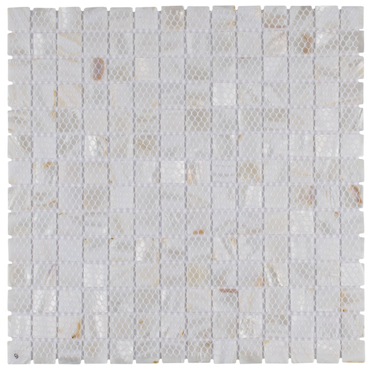 White Natural Shell Mosaic Wall Tile 12" x 12"