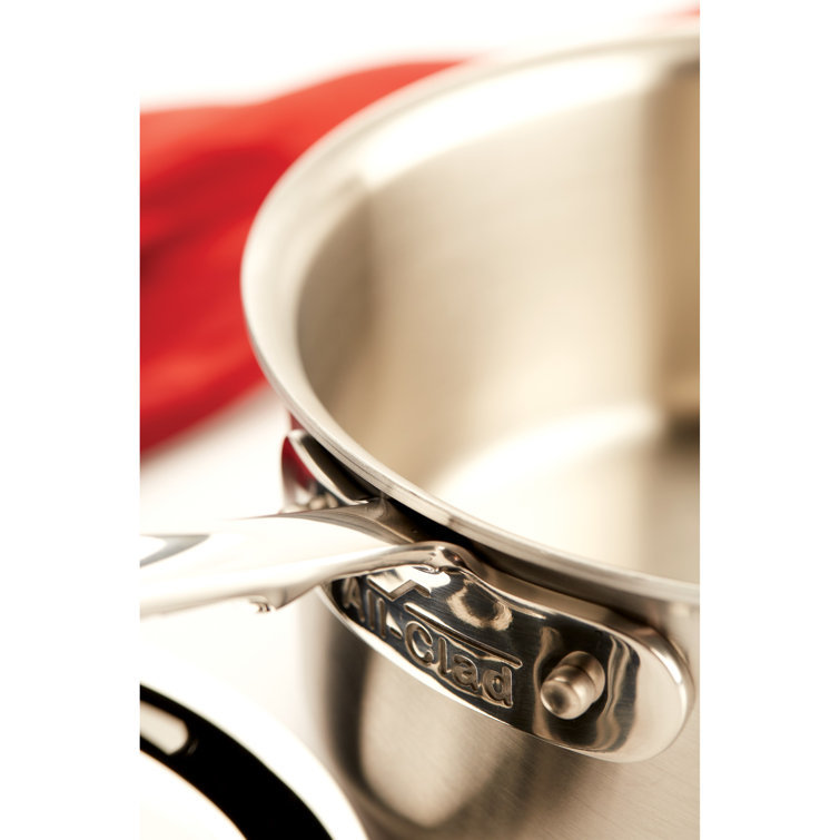 Brushed Stainless Steel 5-Piece Non-Stick Cookware Set