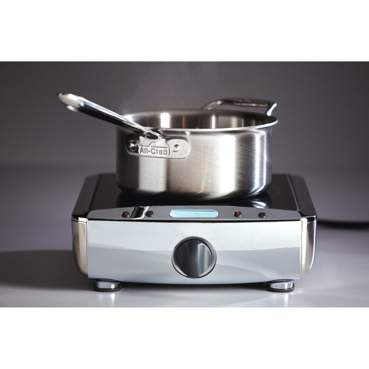 Brushed Stainless Steel 5-Piece Non-Stick Cookware Set