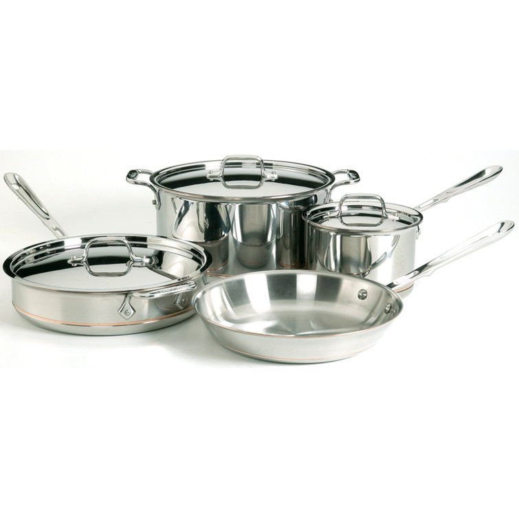 Copper Core 5-Ply Stainless Steel 7-Piece Cookware Set