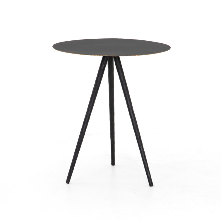 Element Collection 18" Round Black Iron Tripod End Table