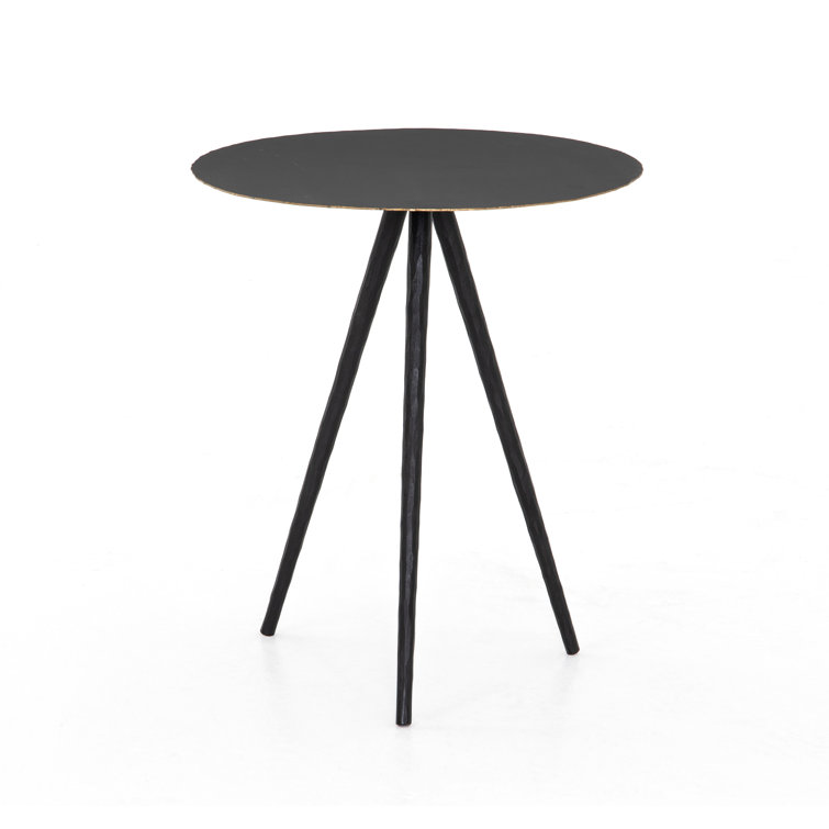 Element Collection 18" Round Black Iron Tripod End Table