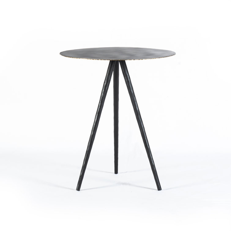 Element Collection 18" Round Black Iron Tripod End Table