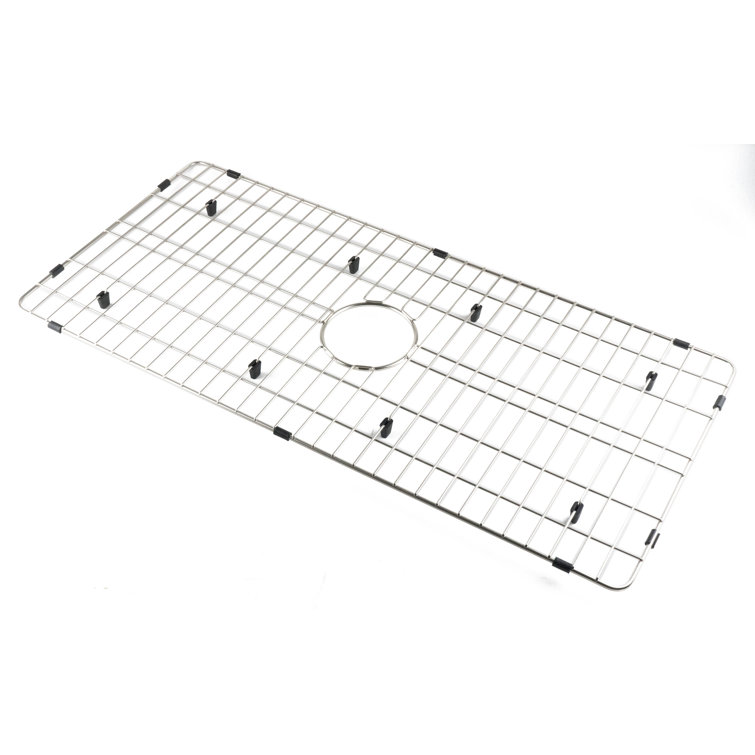 Brushed Stainless Steel Kitchen Sink Grid with Plastic Feet