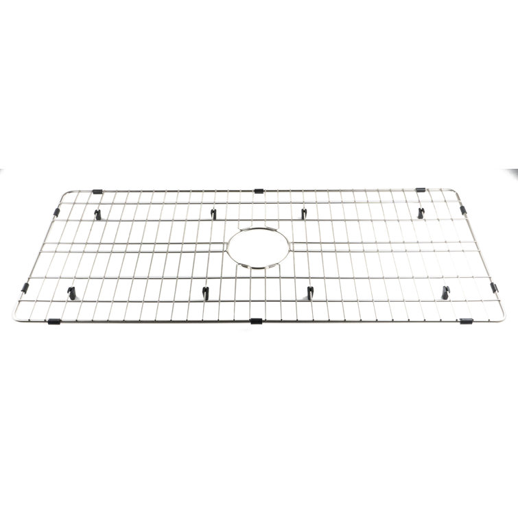 Brushed Stainless Steel Kitchen Sink Grid with Plastic Feet