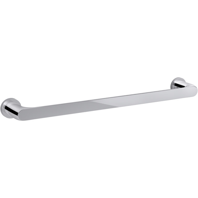 Polished Chrome 24" Modern Wall Mounted Towel Bar