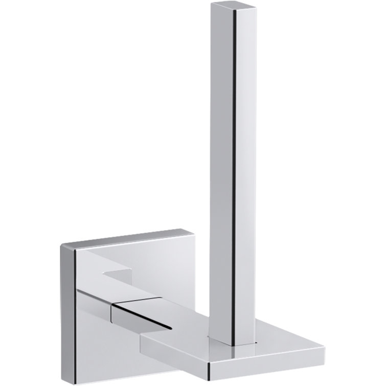 Polished Chrome Square Vertical Toilet Paper Holder