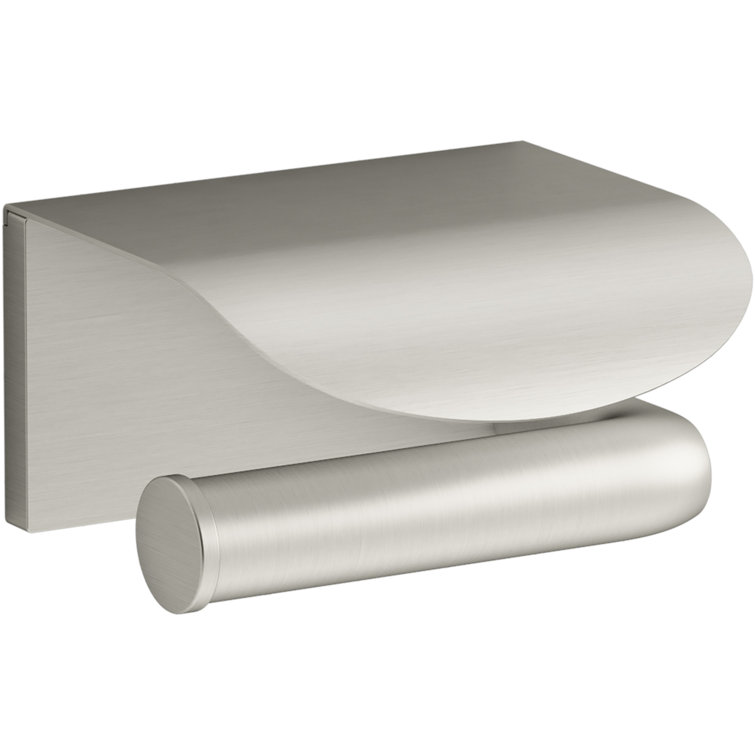 Avid Vibrant Brushed Nickel Wall Mount Toilet Paper Holder