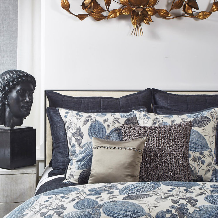 King-Sized Reversible Cotton-Linen Embroidered Throw