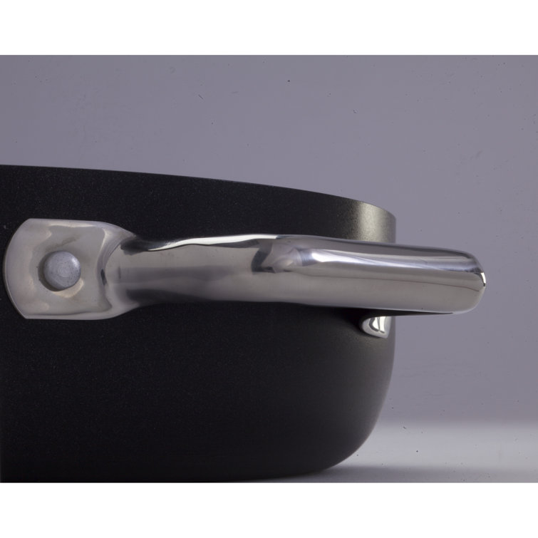 Black Nonstick Aluminum Cookware Set with Stainless Steel Handles, 10-Piece
