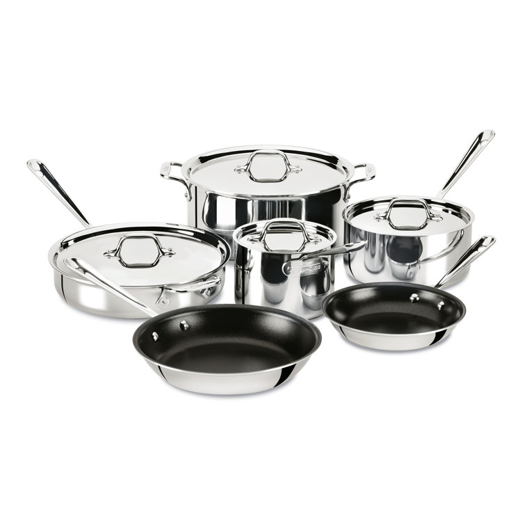 All-Clad 10-Piece Stainless Steel Nonstick Cookware Set
