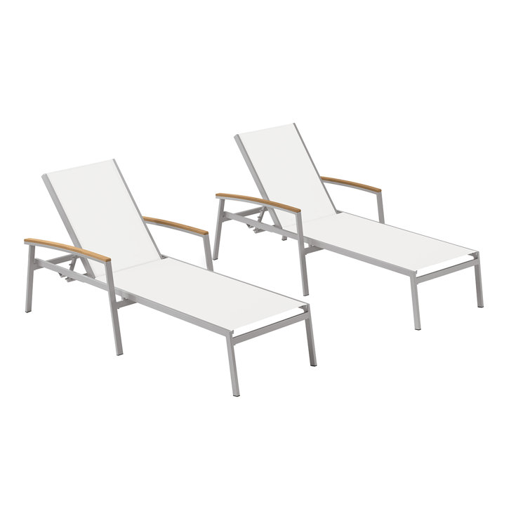 Travira Flint Aluminum Outdoor Chaise Lounge Set with Arms