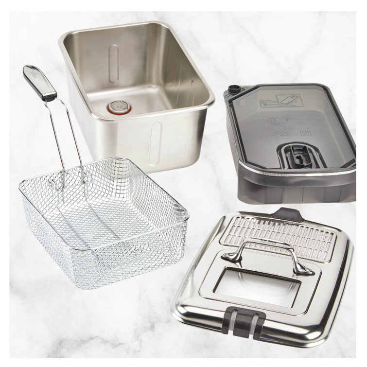 Stainless Steel Electric Deep Fryer with Digital Timer and Oil Filtration System