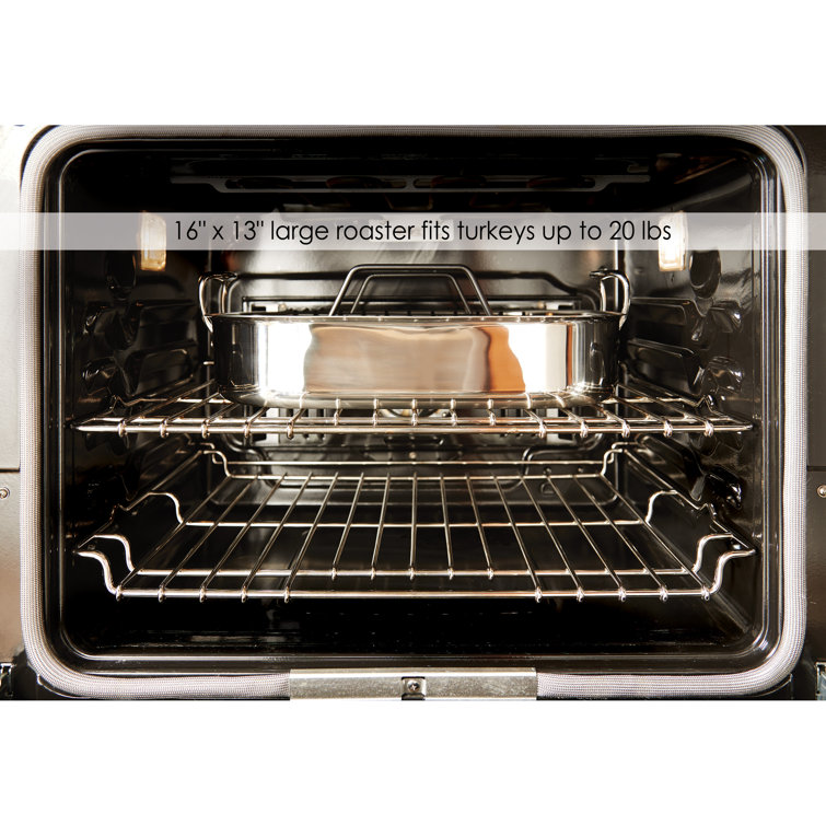 16-Inch Stainless Steel Non-Stick Roasting Pan with Rack