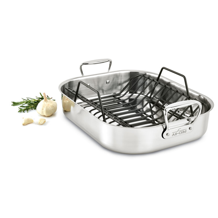 16-Inch Stainless Steel Non-Stick Roasting Pan with Rack