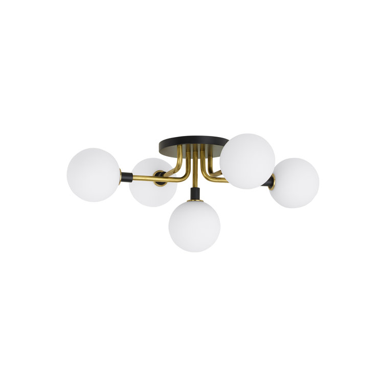 Polished Nickel 22" Glass Globe LED Flush Mount Light