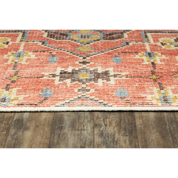 Ophelia Hand-Knotted Red Wool and Cotton Area Rug 2' x 3'