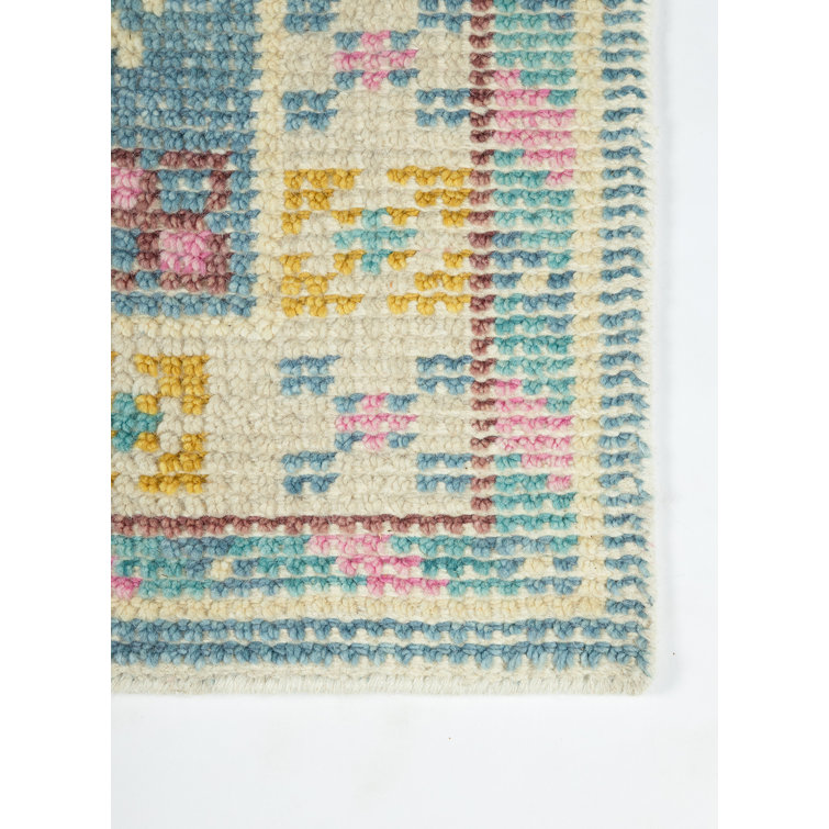 Ophelia Multi-Colored Hand-Knotted Wool and Cotton Area Rug, 10' x 14'