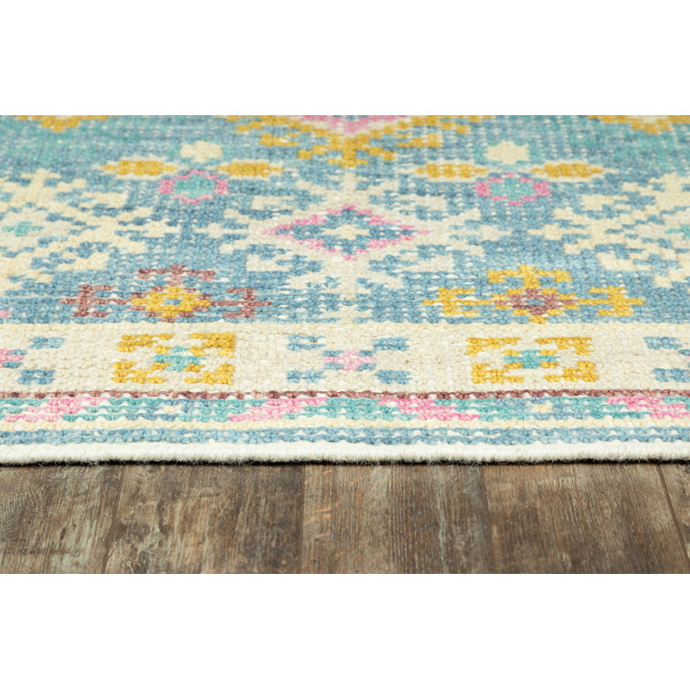 Ophelia Multi-Colored Hand-Knotted Wool and Cotton Area Rug, 10' x 14'