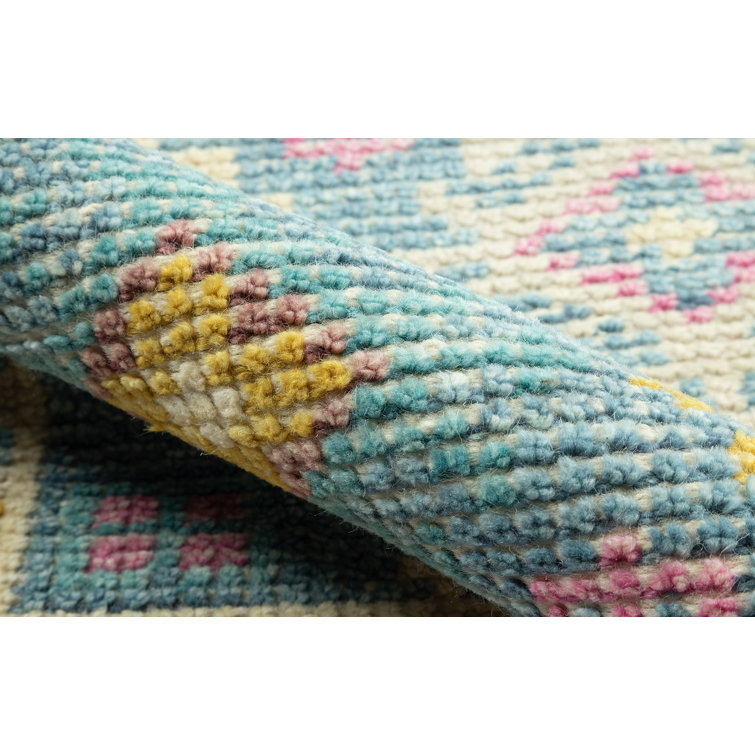 Ophelia Multi-Colored Hand-Knotted Wool and Cotton Area Rug, 10' x 14'