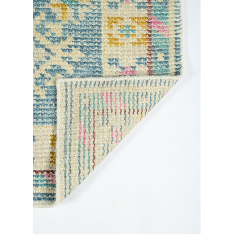 Ophelia Multi-Colored Hand-Knotted Wool and Cotton Area Rug, 10' x 14'