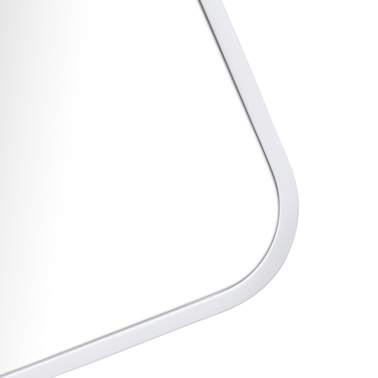 Trinity 40" x 22" White Stainless Steel Rectangular Mirror