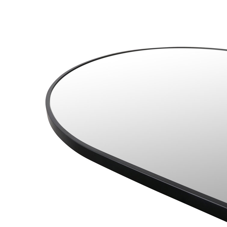 Black Arched Full Length Wood Mirror, 67" x 30"