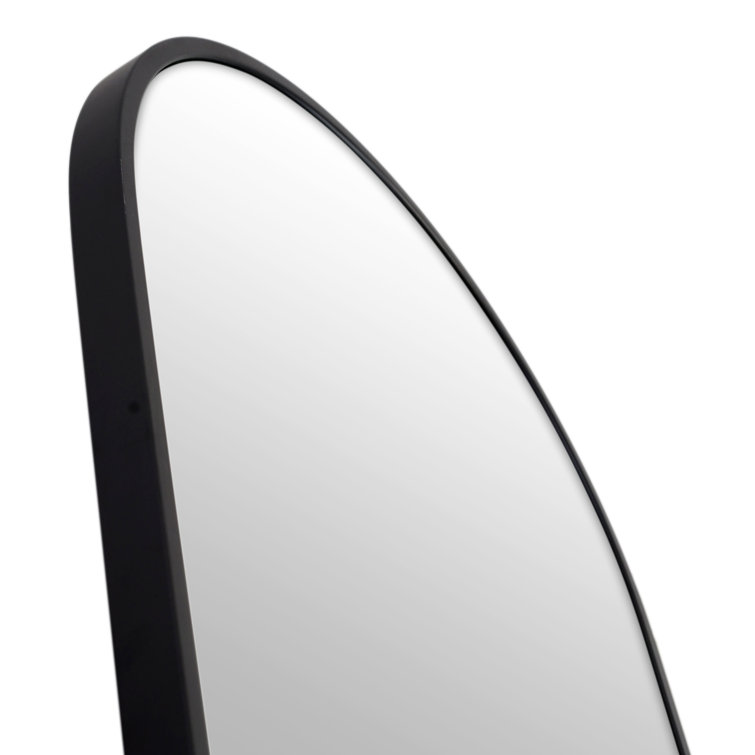 Black Arched Full Length Wood Mirror, 67" x 30"