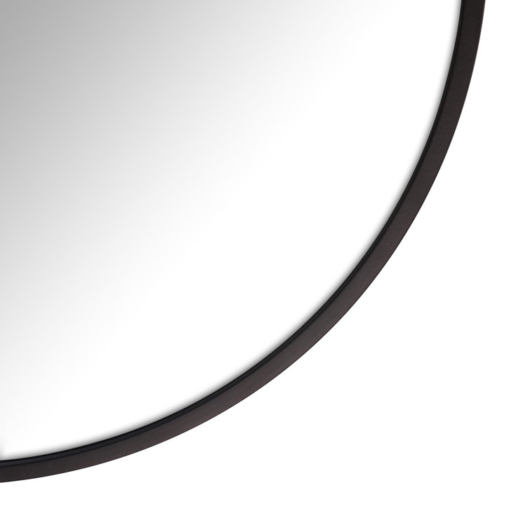 Black Arched Full Length Wood Mirror, 67" x 30"