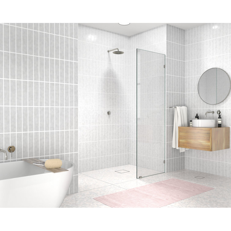 78" Frameless Shower Door with Brushed Nickel Hardware