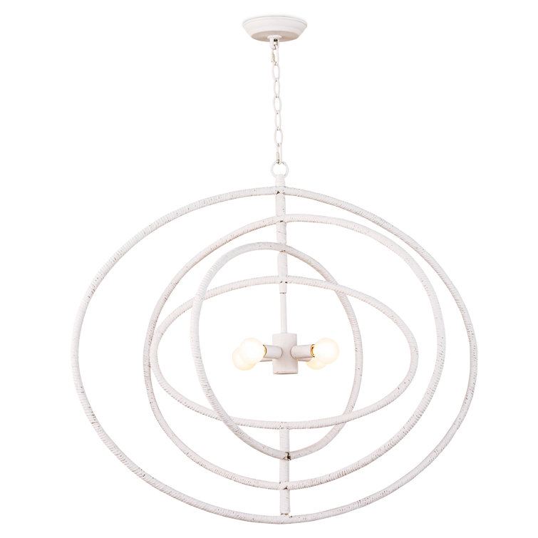 Seaside Elegance 4-Light White Sphere Chandelier