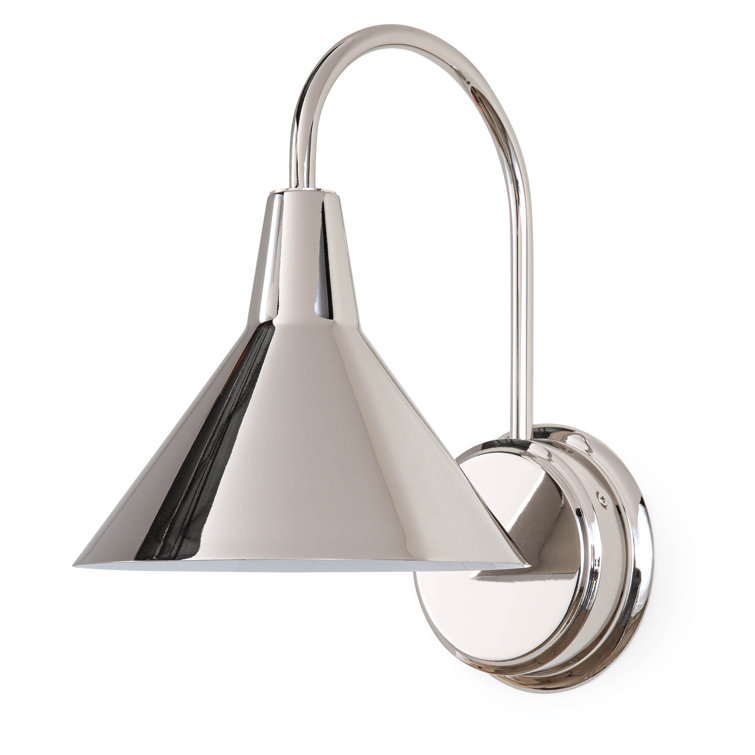 Dublin 13" Polished Nickel Gooseneck Cone Wall Sconce