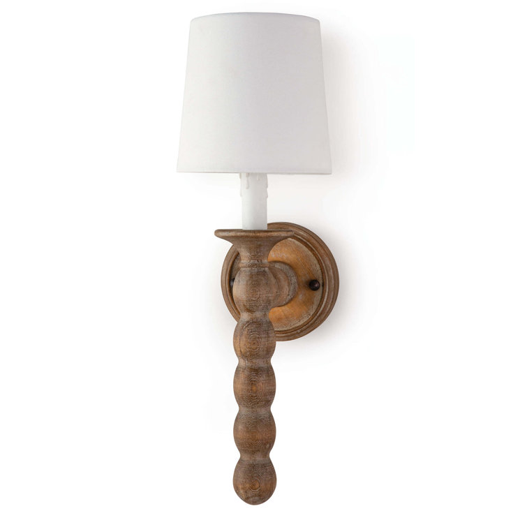 Natural Blackened Steel Dimmable Sconce with Linen Shade