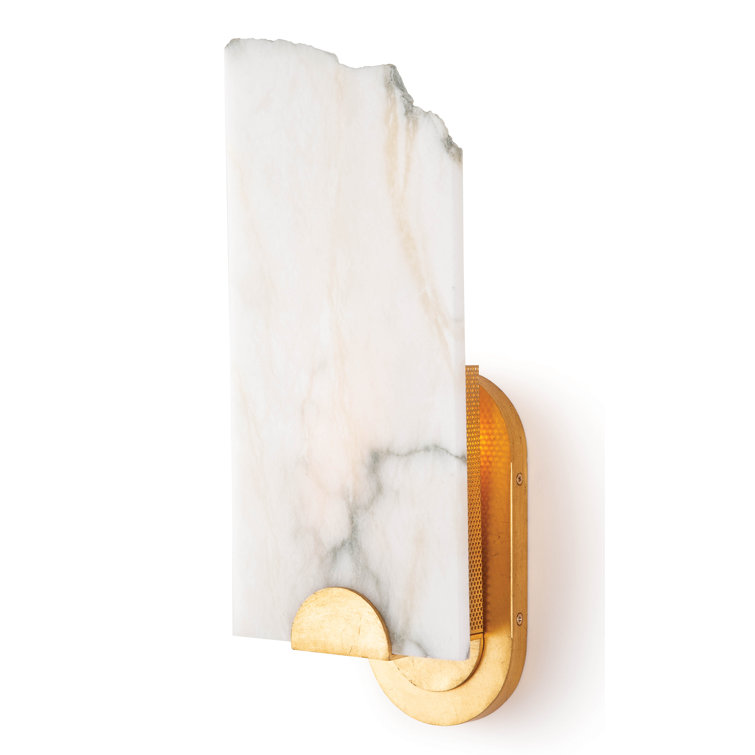 Jonah 17.25" Gold Alabaster 1-Light Rectangular Wall Sconce
