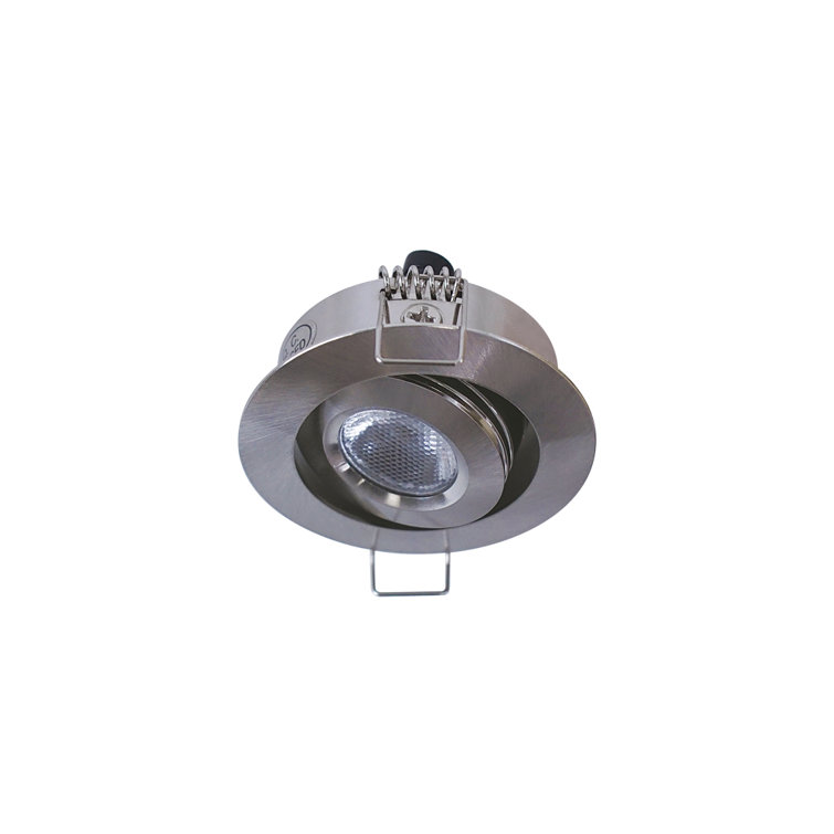 2-Inch Brushed Steel Swivel Recessed LED Puck Light