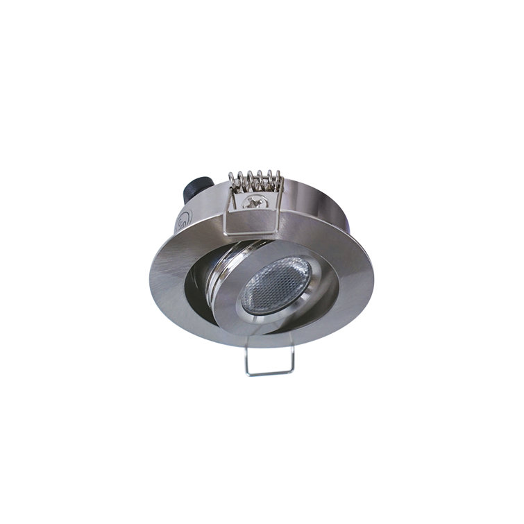 Slim Profile 2'' Brushed Steel LED Recessed Puck Light
