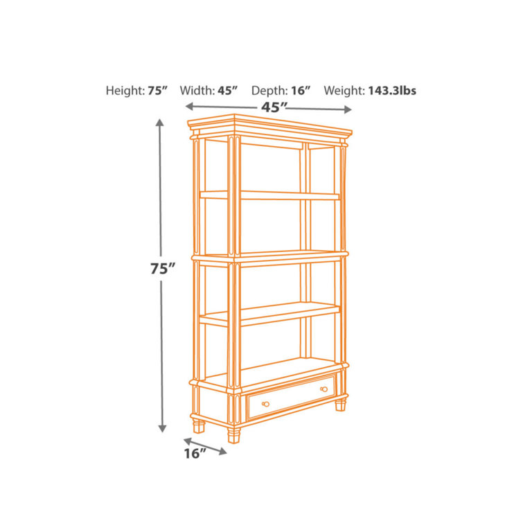 Chipped White & Distressed Wood Rustic Bookcase with Drawer