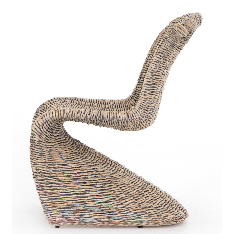 Portia Contemporary Gray Wash Rattan Side Chair