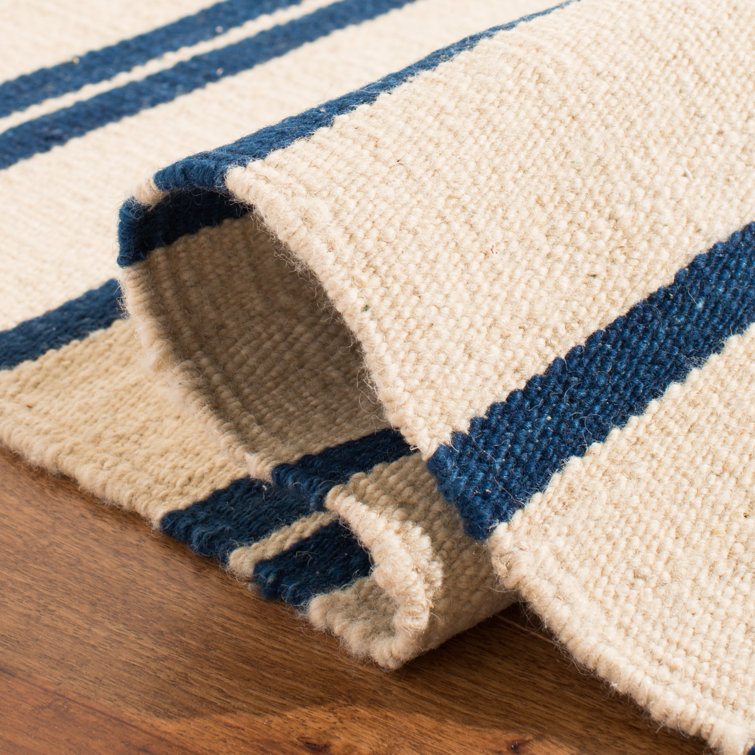 Pacific Stripe Handwoven Wool 4' x 6' Scandinavian Area Rug