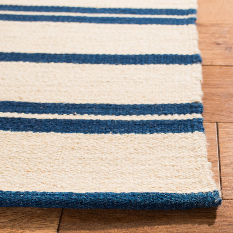 Pacific Stripe Handwoven Wool 4' x 6' Scandinavian Area Rug