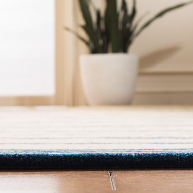 Pacific Stripe Handwoven Wool 4' x 6' Scandinavian Area Rug