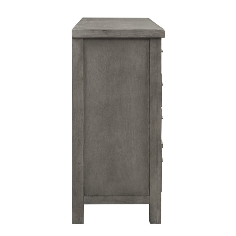 Dark Gray Farmhouse 8-Drawer Dresser with Felt Lined Drawers