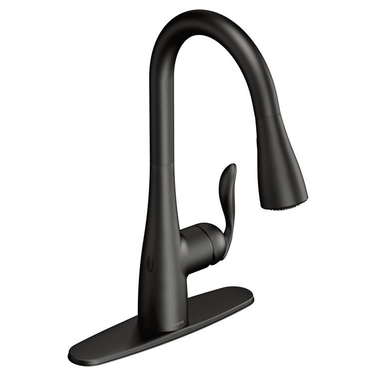 Matte Black Touchless Pull-Down Kitchen Faucet with Spray