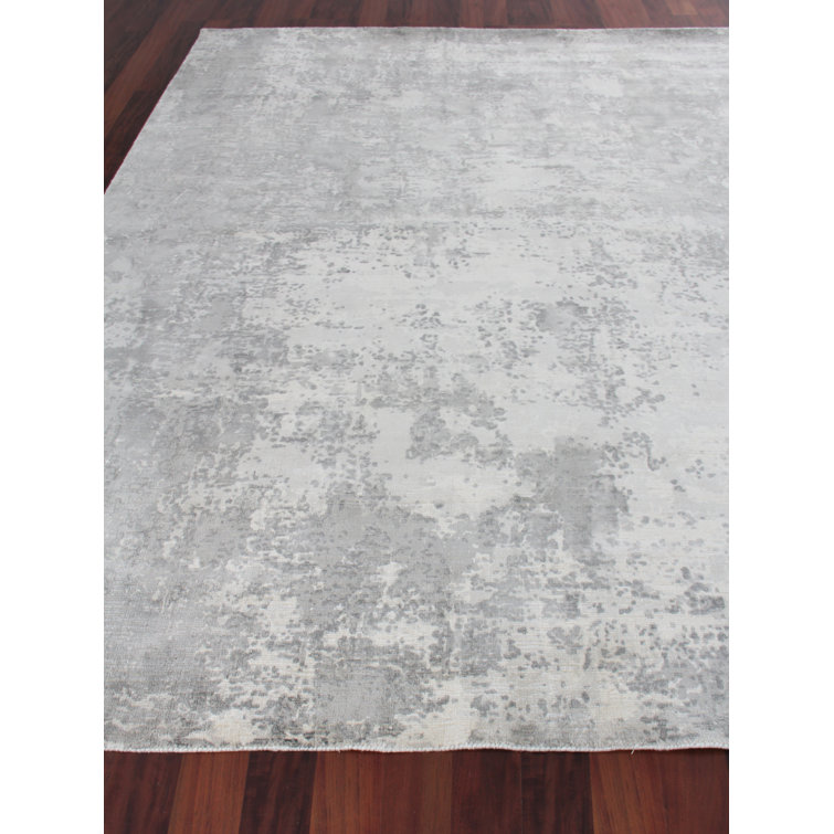 Hand-Knotted Murano Abstract Gray Wool Blend 8' x 10' Rug