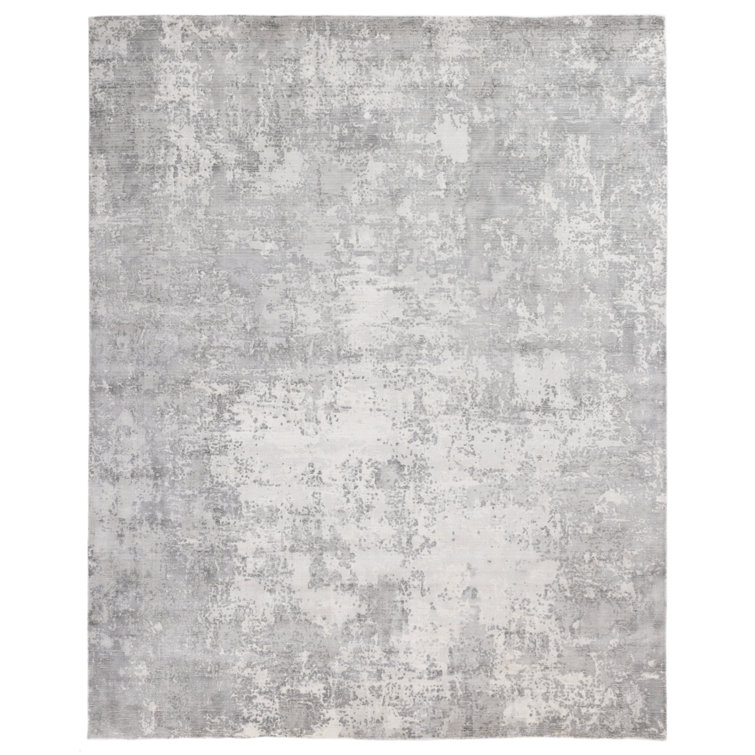 Hand-Knotted Murano Abstract Gray Wool Blend 8' x 10' Rug