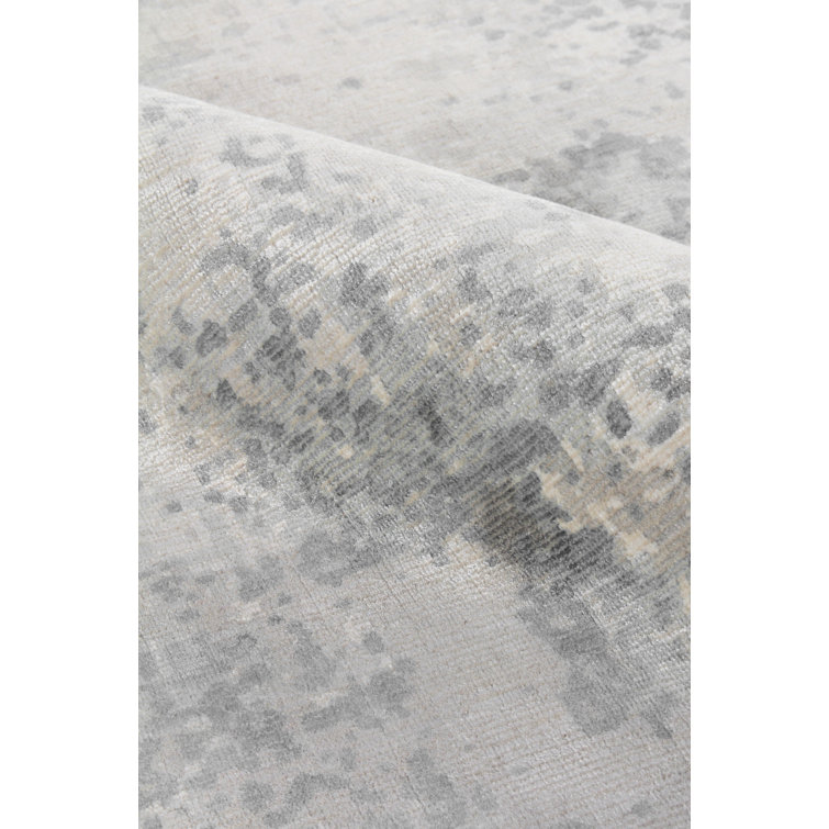 Hand-Knotted Murano Abstract Gray Wool Blend 8' x 10' Rug