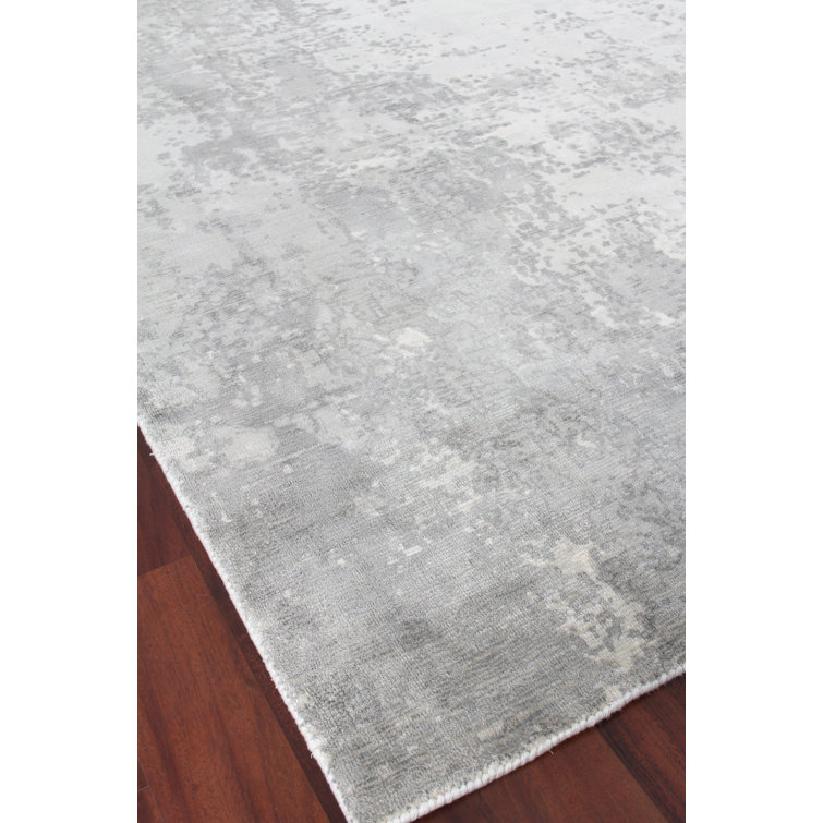 Hand-Knotted Murano Abstract Gray Wool Blend 8' x 10' Rug