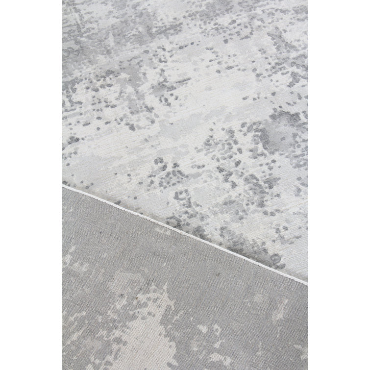 Hand-Knotted Murano Abstract Gray Wool Blend 8' x 10' Rug